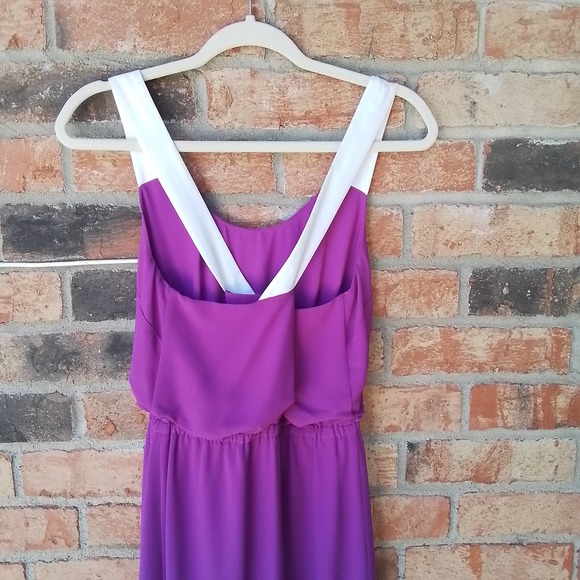 Jessica Simpson Sleeveless Dress Size 6 Fuchsia w/ High Low Hem Criss Cross Back - Picture 12 of 16